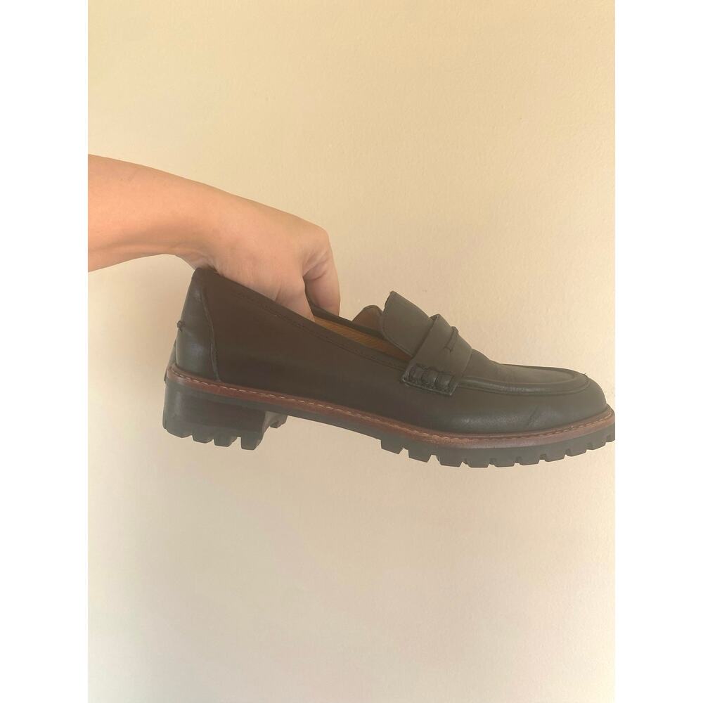 Madewell Corrine Lugsole Leather Loafer Shoes Womens 7.5 Black